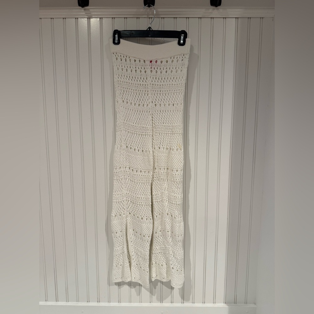 SOLID & STRIPED White Crochet Swim Pants Coverup